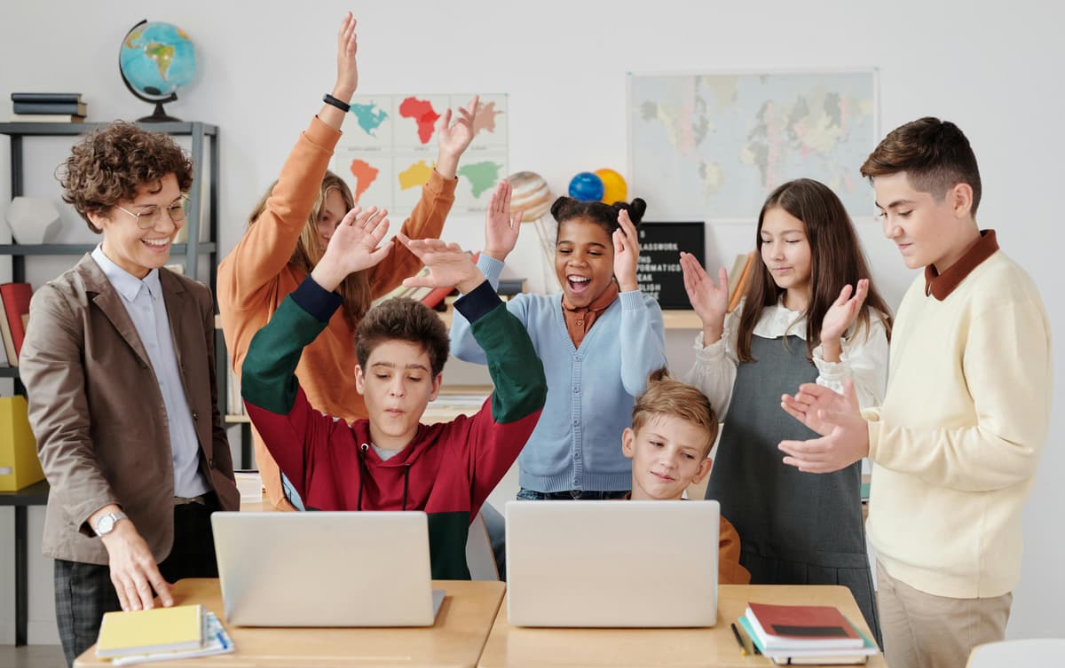 Teacher using AI chat assistant for lesson planning