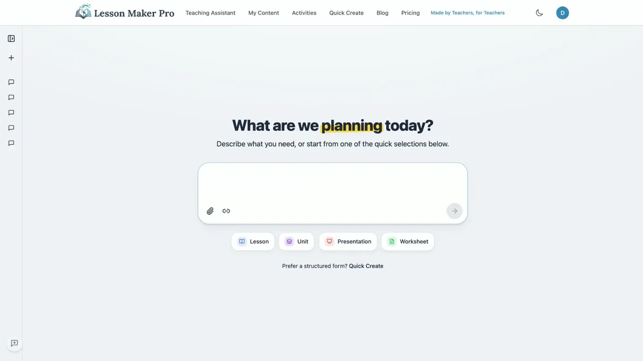 Lesson Maker Pro Teaching Assistant Demo